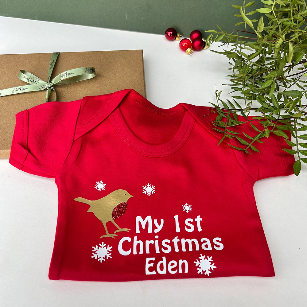Personalized Baby Romper with Bib Set For Christmas Dinner | CWBaby111