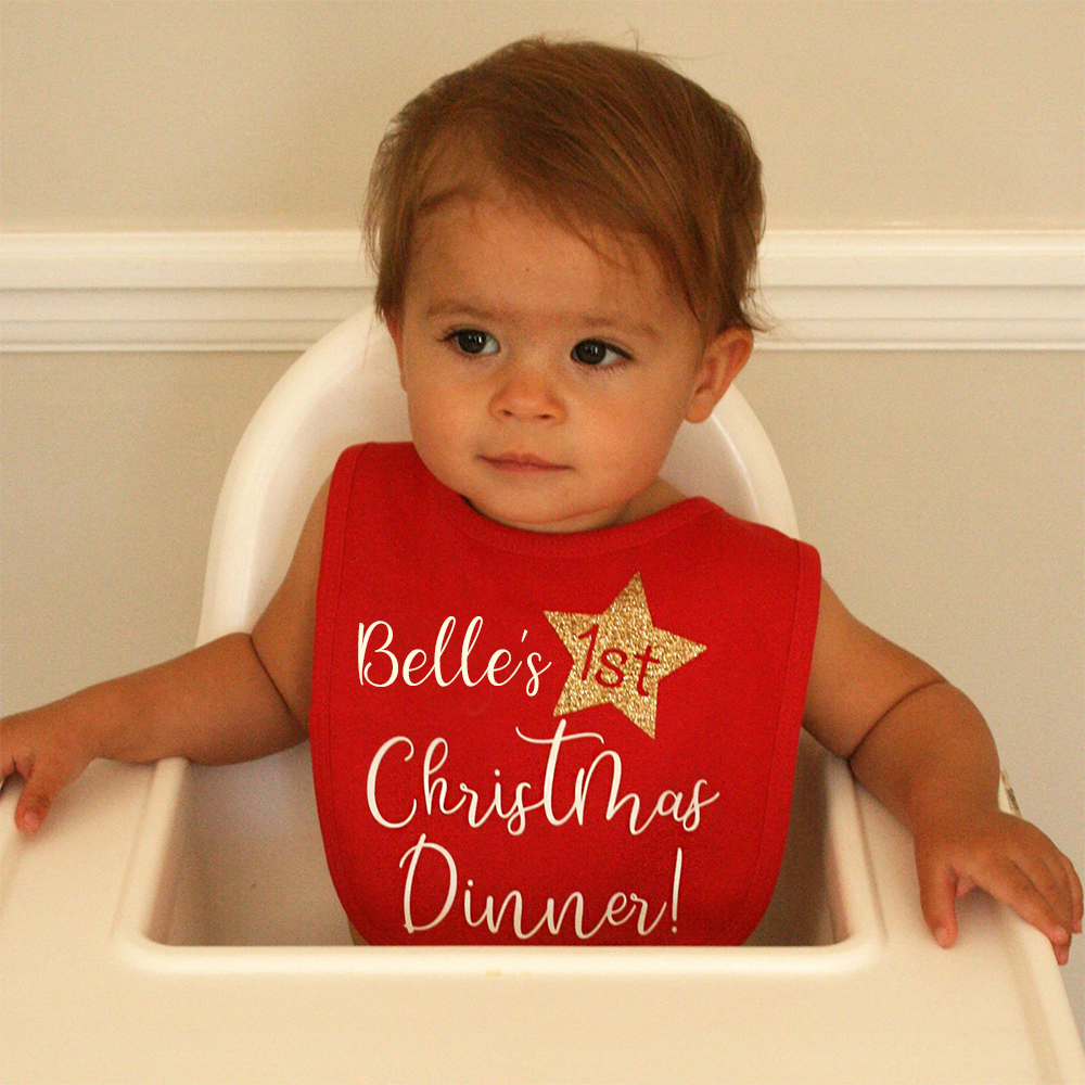 Personalized Baby Romper with Bib Set For Christmas Dinner | MCGift99