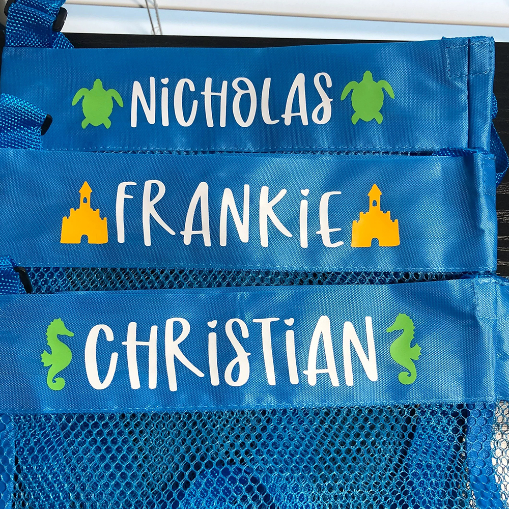 Personalized Seashell Collection Mesh Beach Bag | CWBeach148