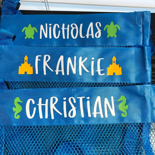 Personalized Seashell Collection Mesh Beach Bag | CWBeach148