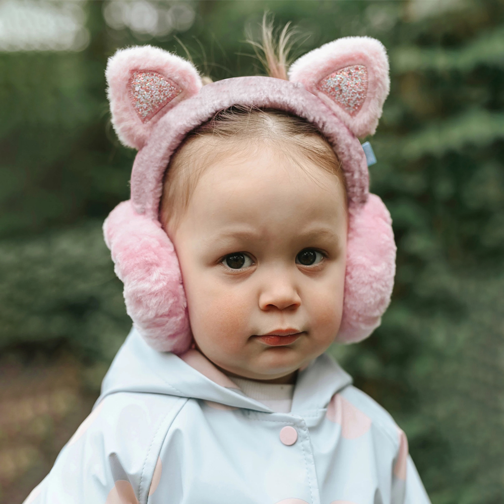 Personalized Kids Pearl Patch Warm Cat Ears Earmuffs | CWToy92