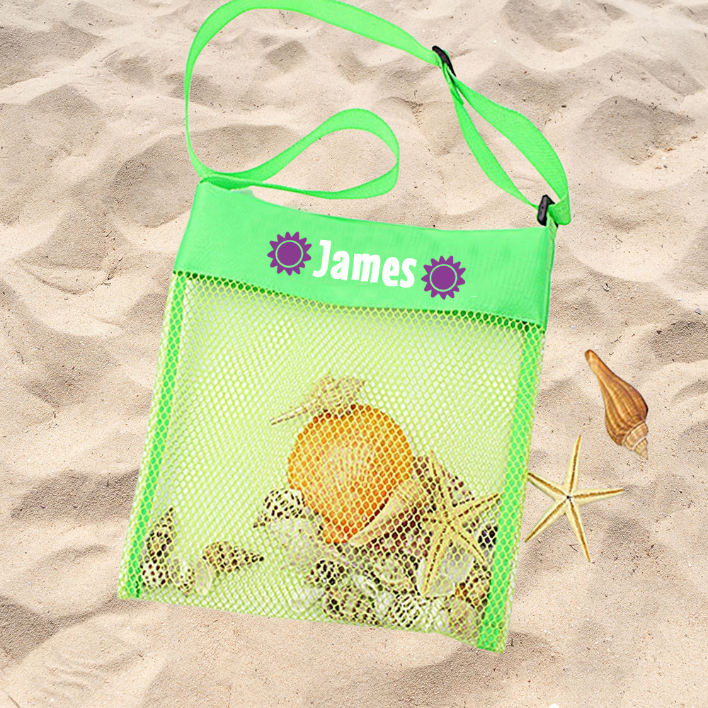 Personalized Seashell Collection Mesh Beach Bag | CWBeach148
