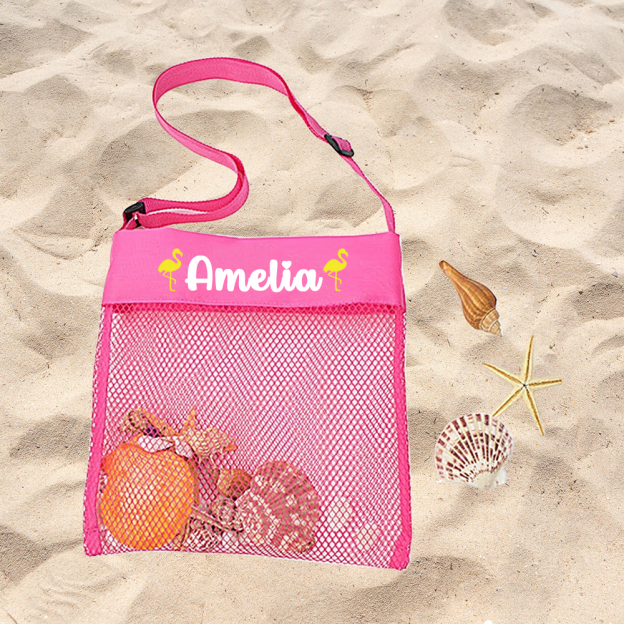 Personalized Seashell Collection Mesh Beach Bag | CWBeach148