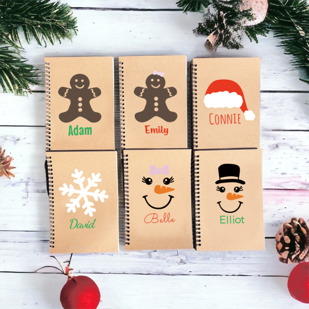 Personalized Christmas Notebook with Cane Pen Set | MCGift106
