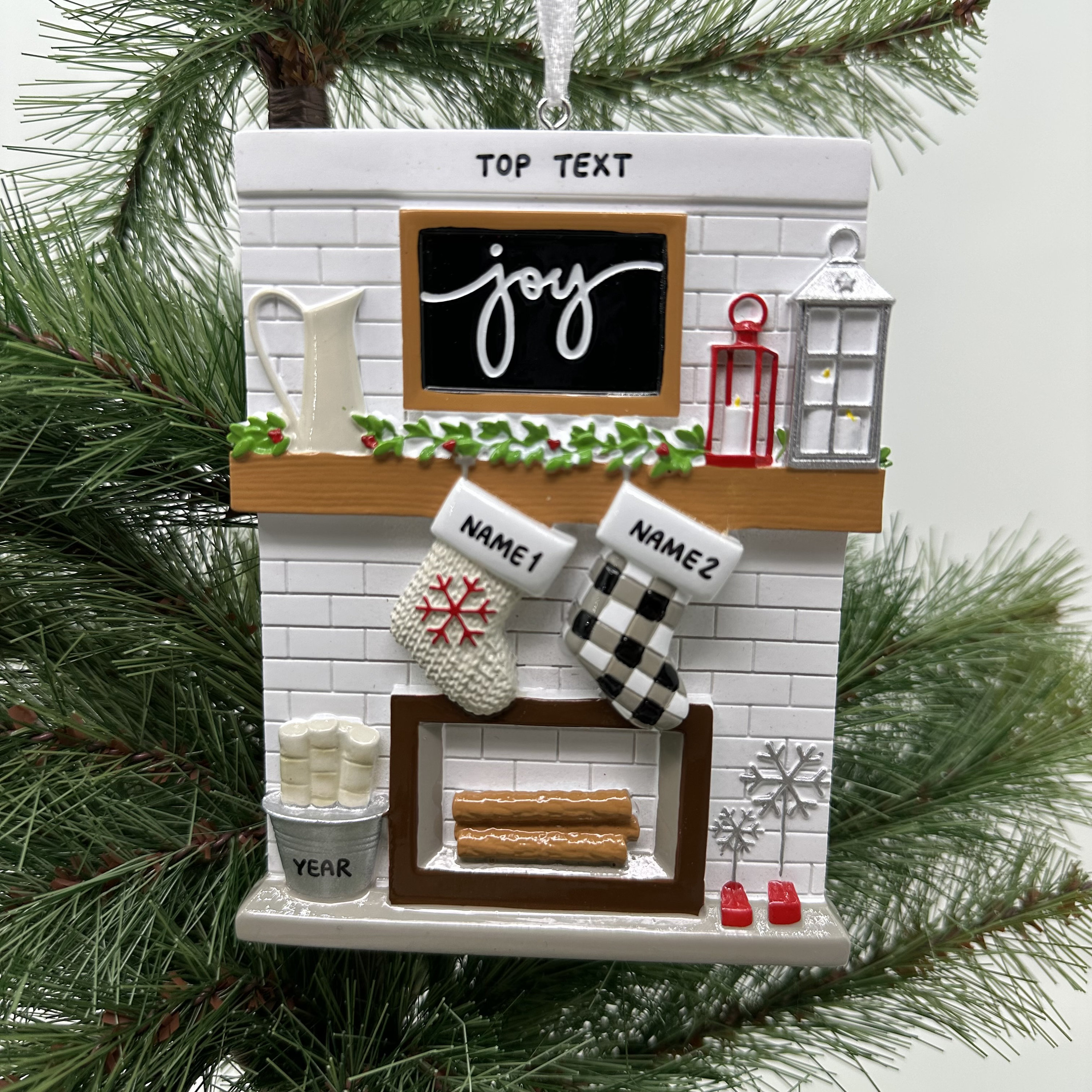 Personalised Fireplace Family Christmas Ornament | MCGift201