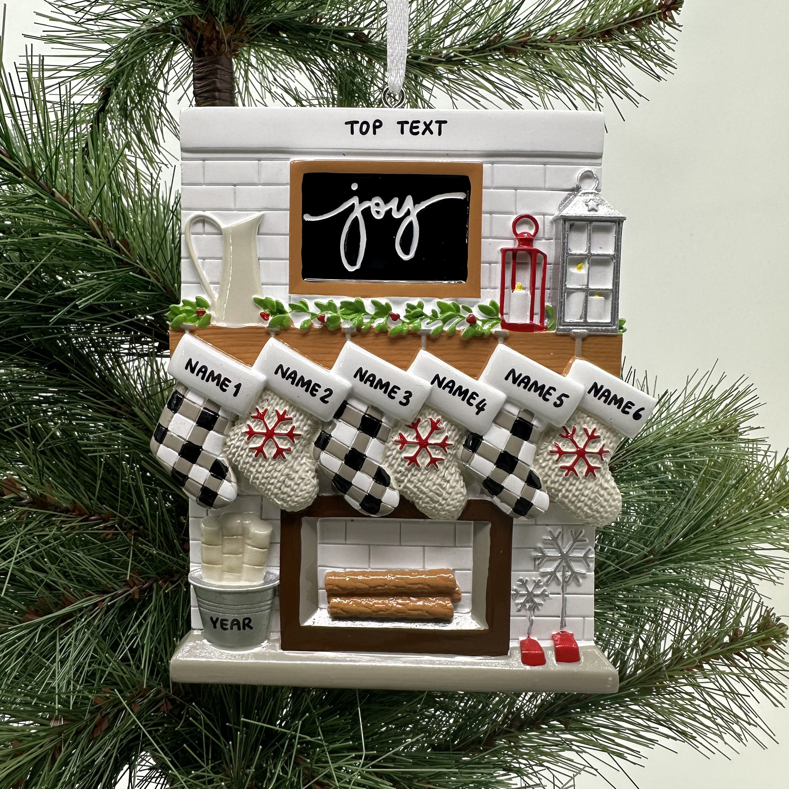 Personalised Fireplace Family Christmas Ornament | MCGift201