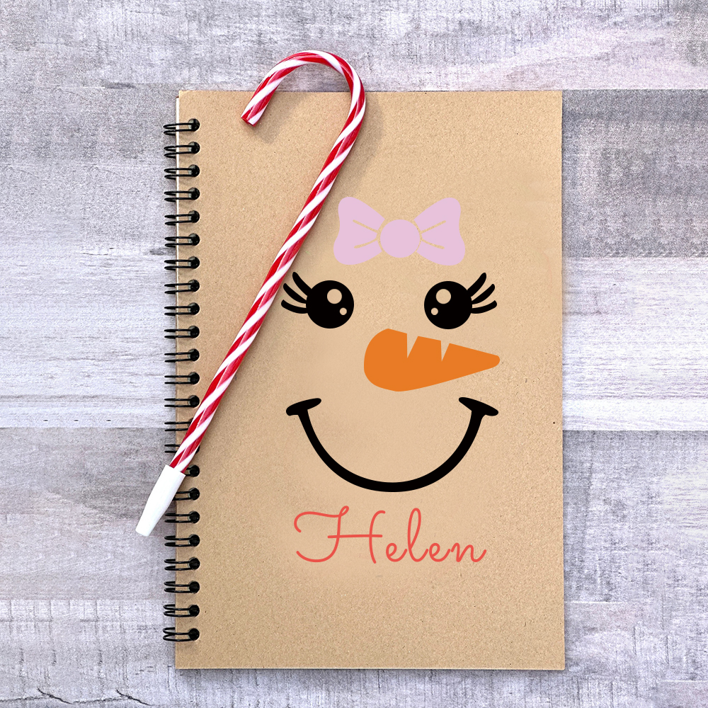 Personalized Christmas Notebook with Cane Pen Set | MCGift106