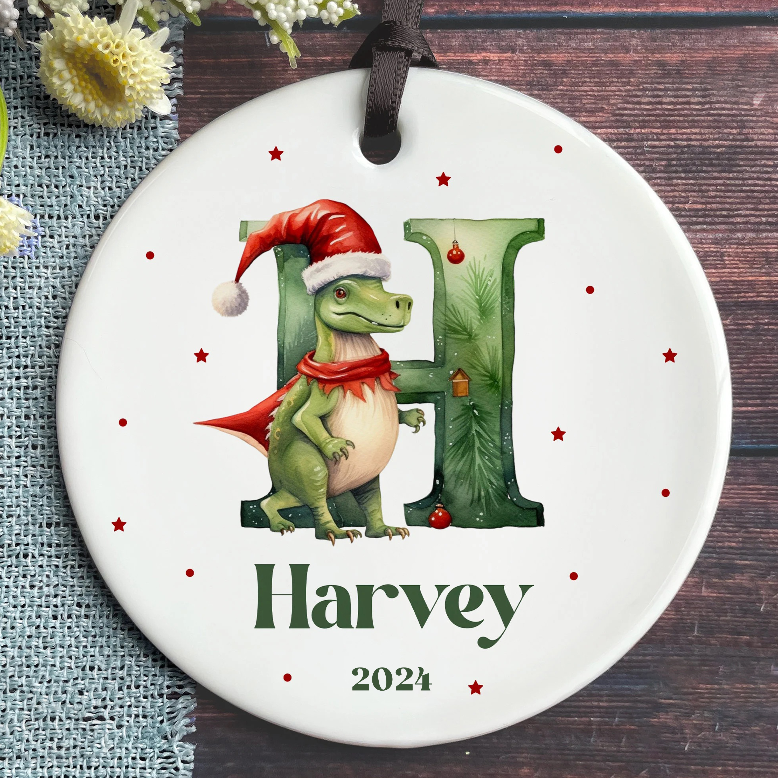 Personalized Christmas Dinosaur Ornaments Decoration | MCGift5714