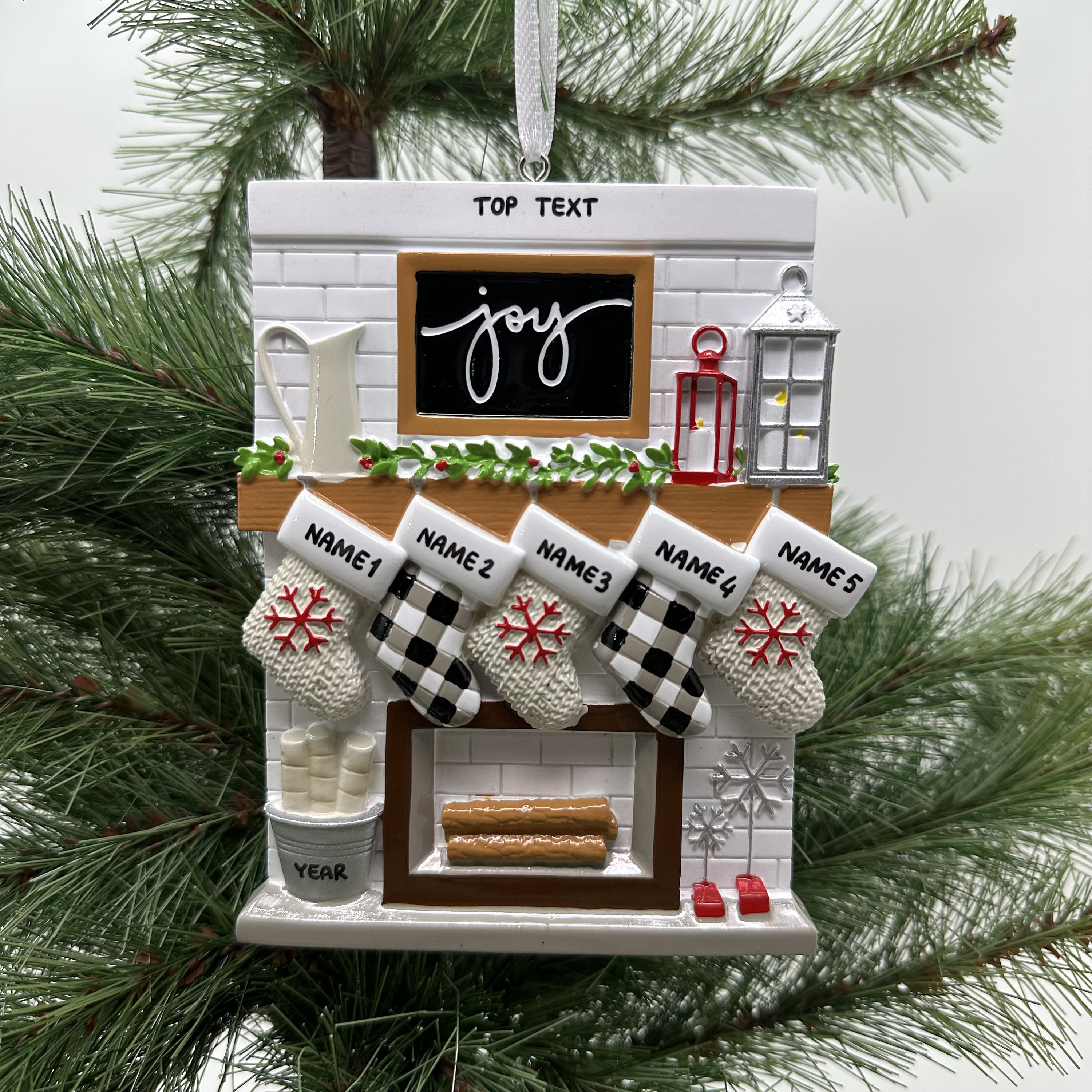 Personalised Fireplace Family Christmas Ornament | MCGift201