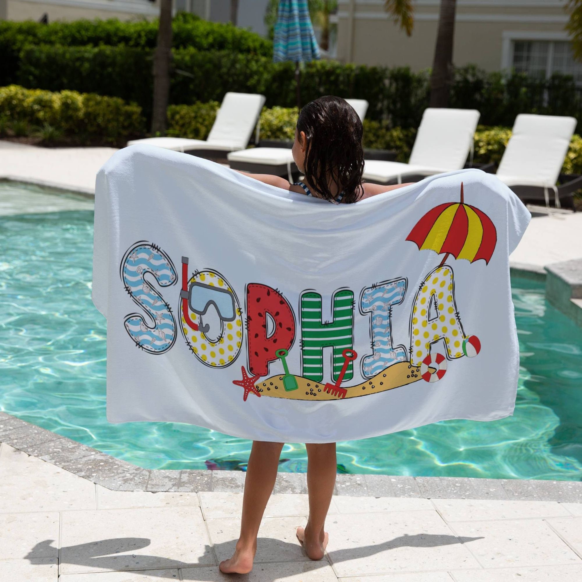 Personalized Lovely Kid Towel for Summer & Beach | CWTowel195