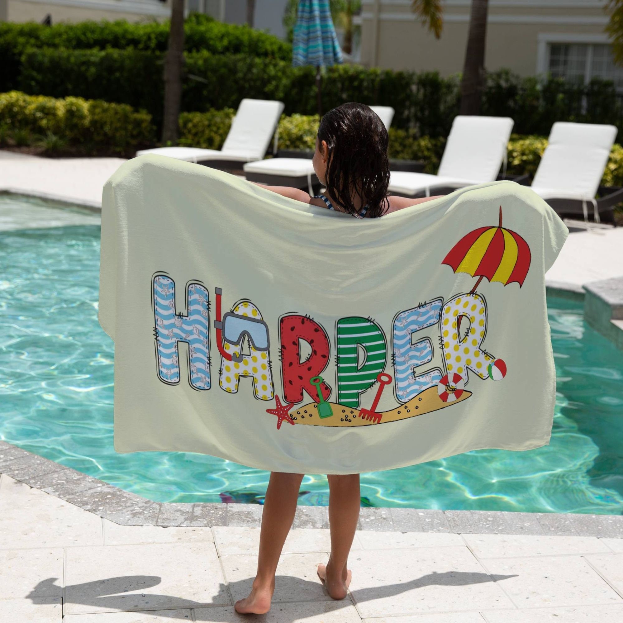 Personalized Lovely Kid Towel for Summer & Beach | CWTowel195