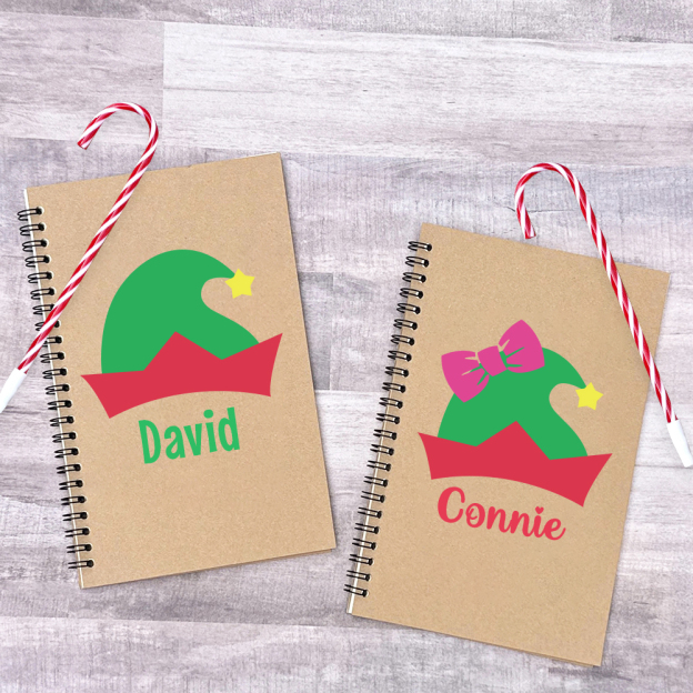 Personalized Christmas Notebook with Cane Pen Set | MCGift106