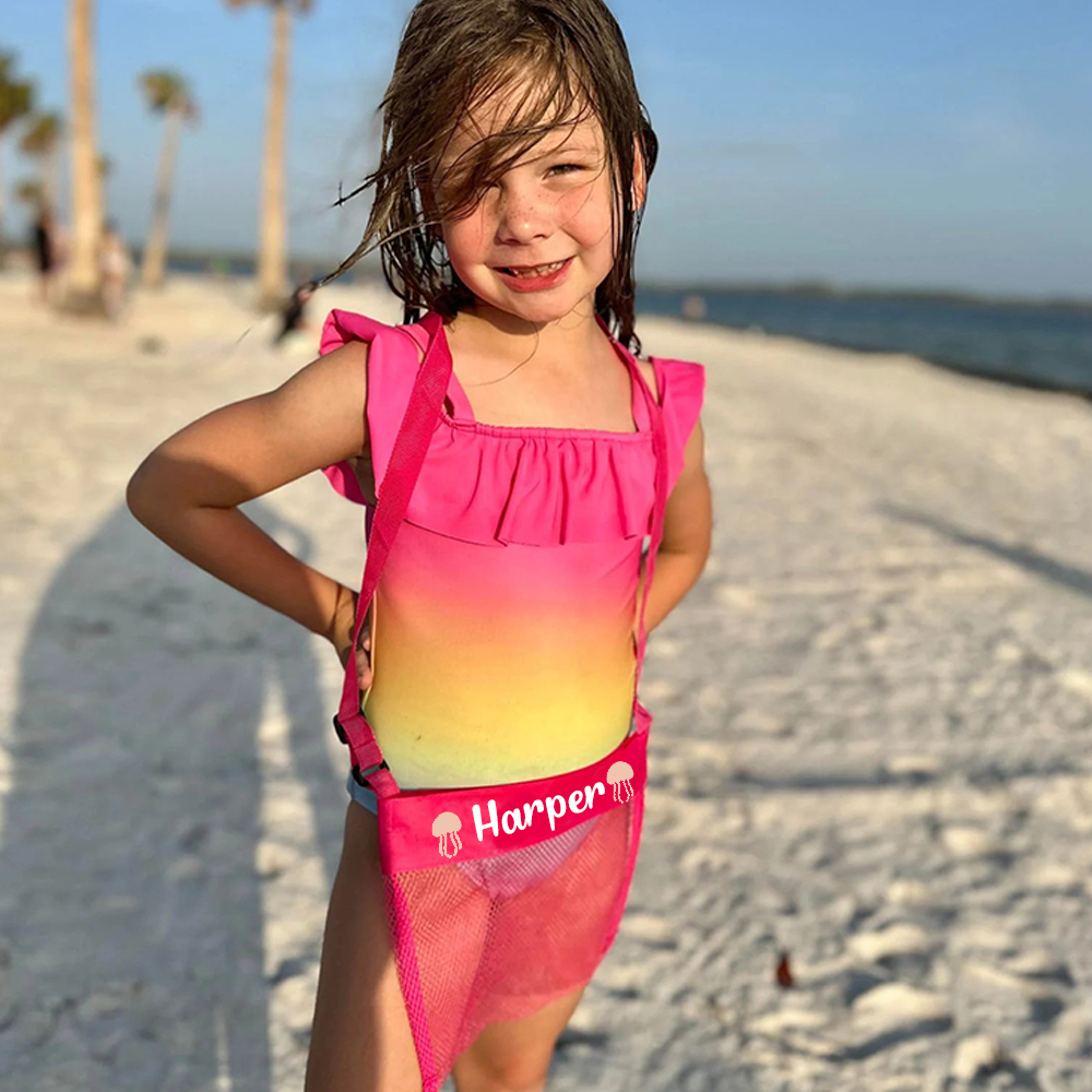 Personalized Seashell Collection Mesh Beach Bag | CWBeach148