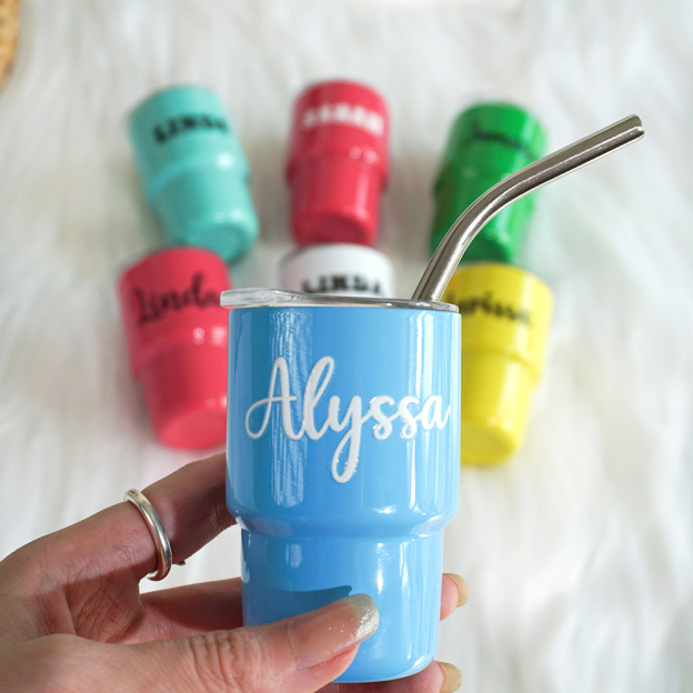 Personalised 3oz Stainless Steel Sippy Mini Tumbler | KidCup09