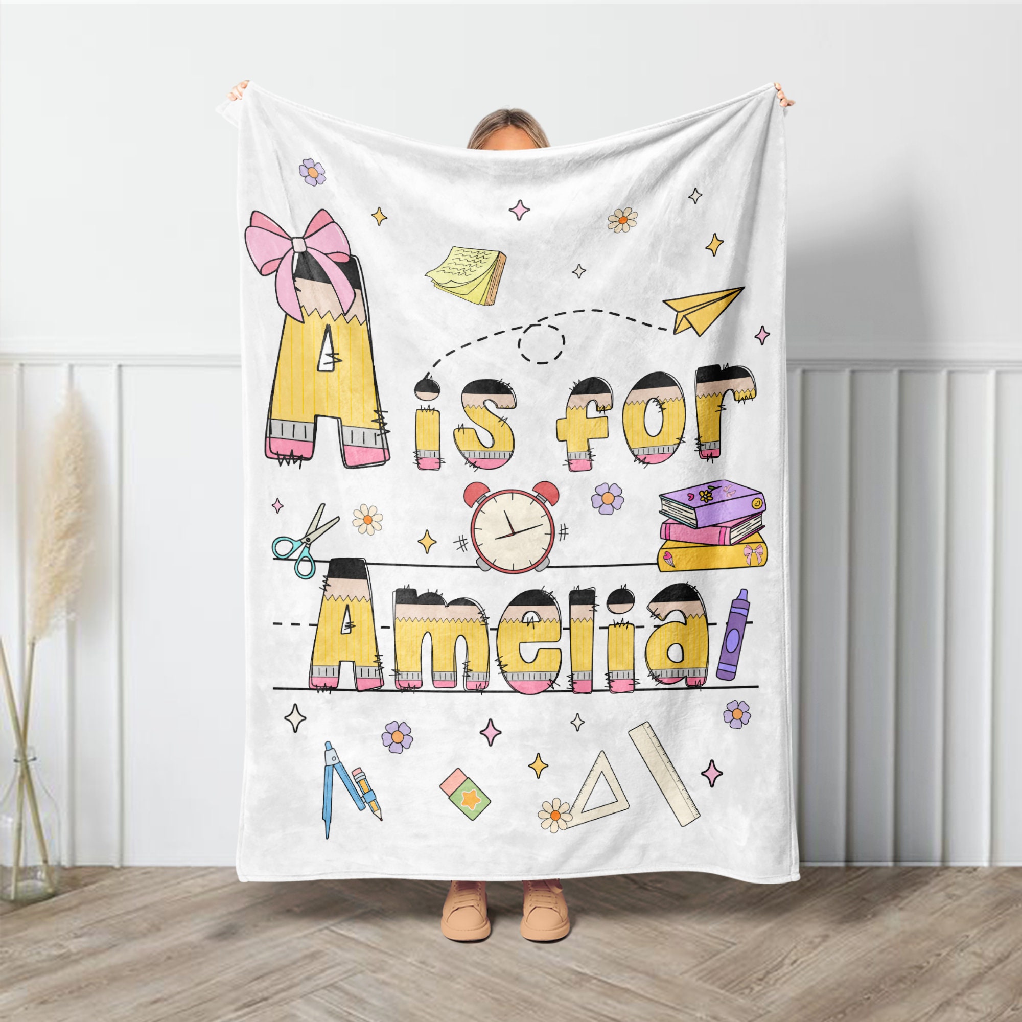 Personalized Lovely Kid Back To School Blanket | BKKid182