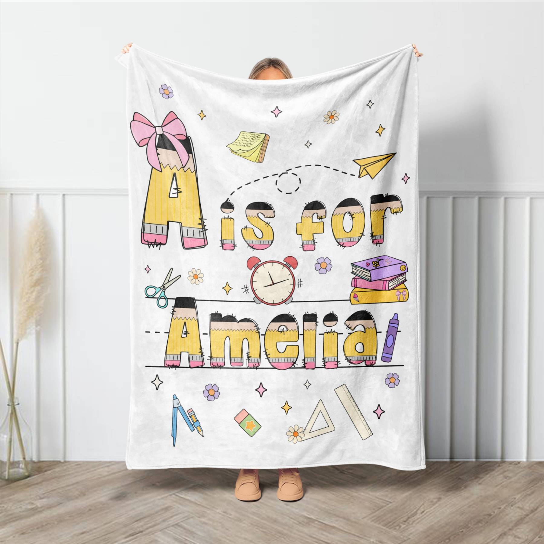 Personalized Lovely Kid Back To School Blanket | BKKid182