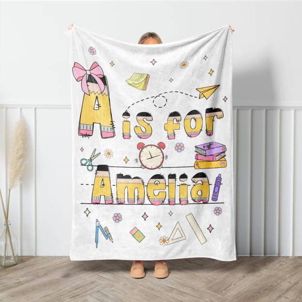 Personalized Lovely Kid Back To School Blanket | BKKid182