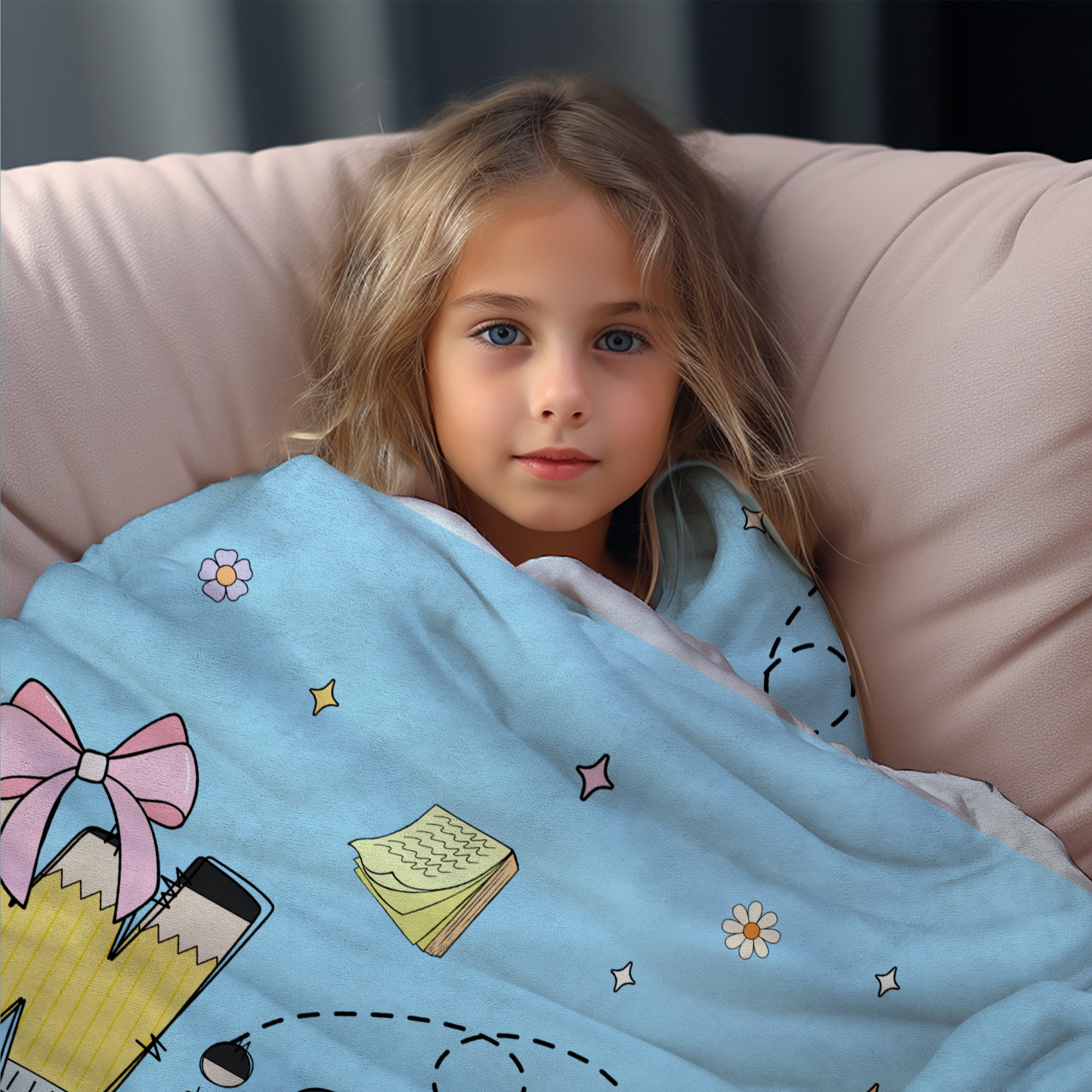Personalized Lovely Kid Back To School Blanket | BKKid182