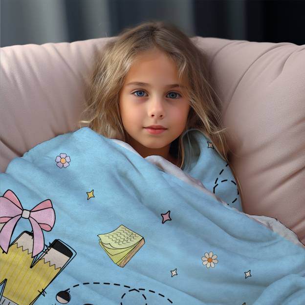 Personalized Lovely Kid Back To School Blanket | BKKid182