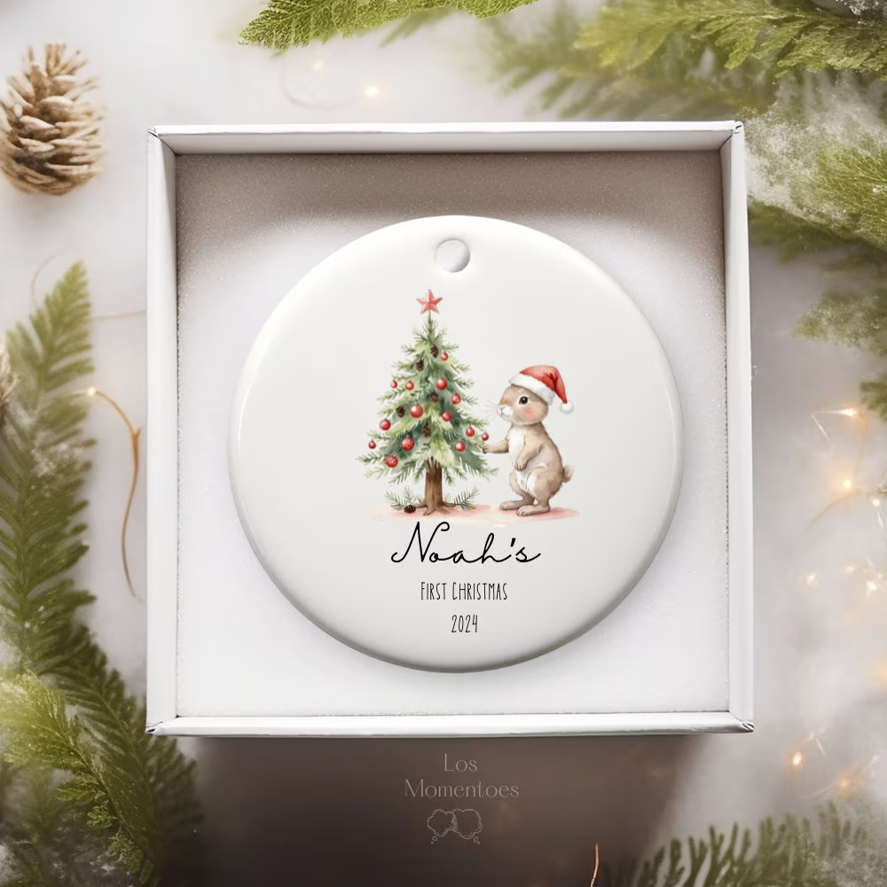 Personalized Lovely Bunny Christmas Tree Ornaments Decoration | MCGift5717