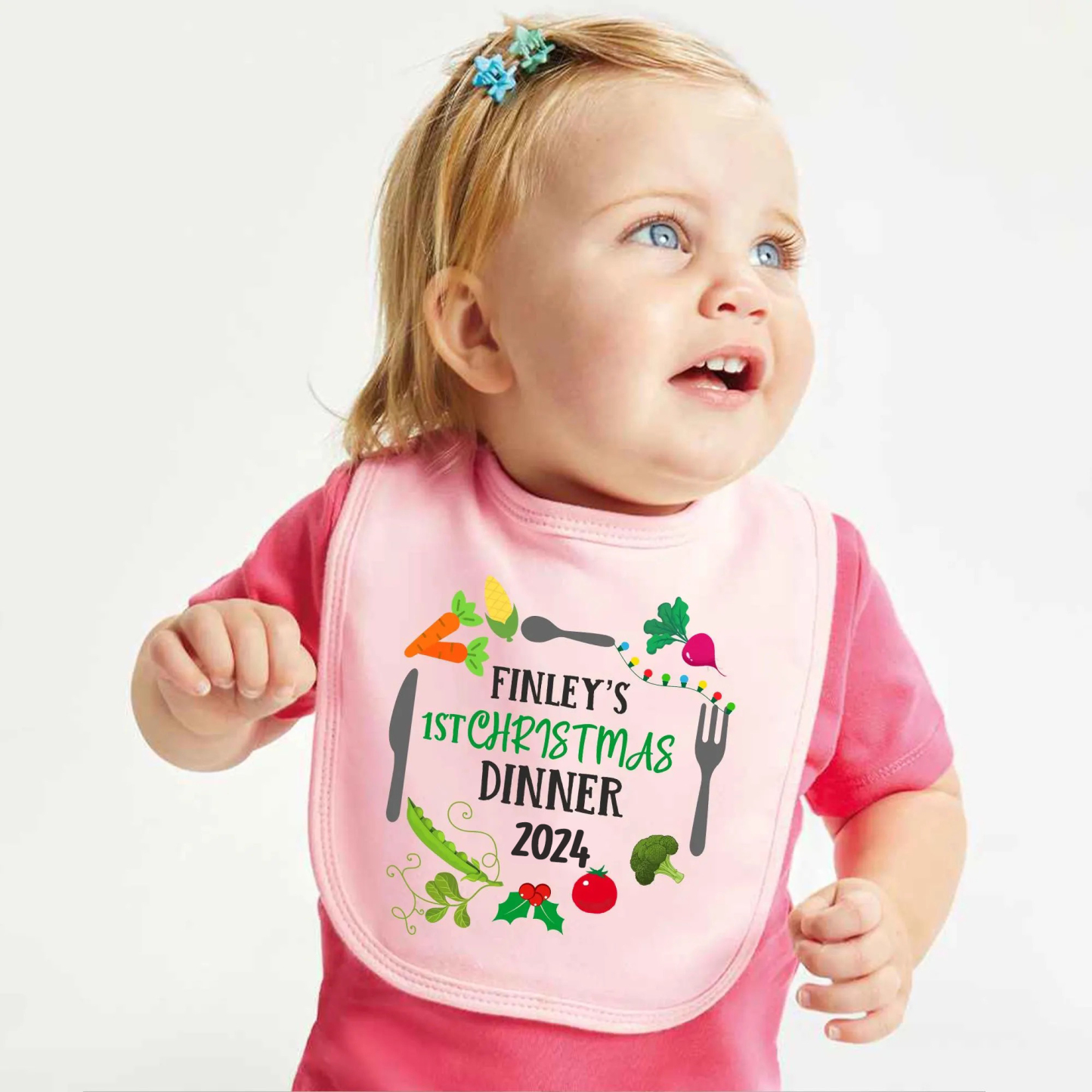 Personalized Baby 1st Christmas Dinner Bib | CWBaby115