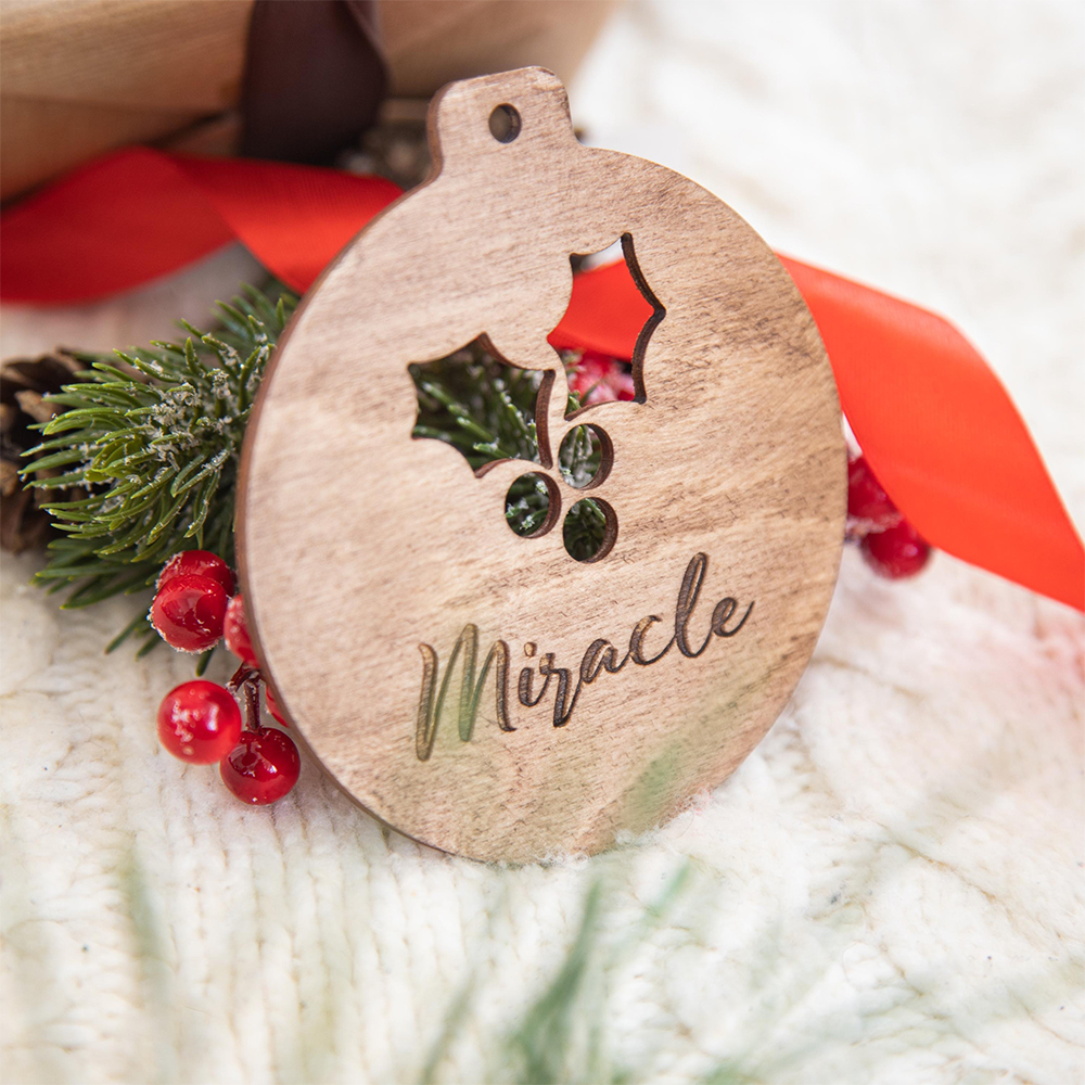 Personalized Christmas Tree Decorations Wood Ornament | MCGift92