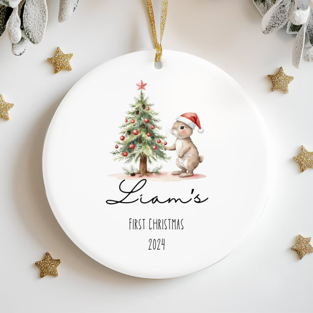 Personalized Lovely Bunny Christmas Tree Ornaments Decoration | MCGift5717