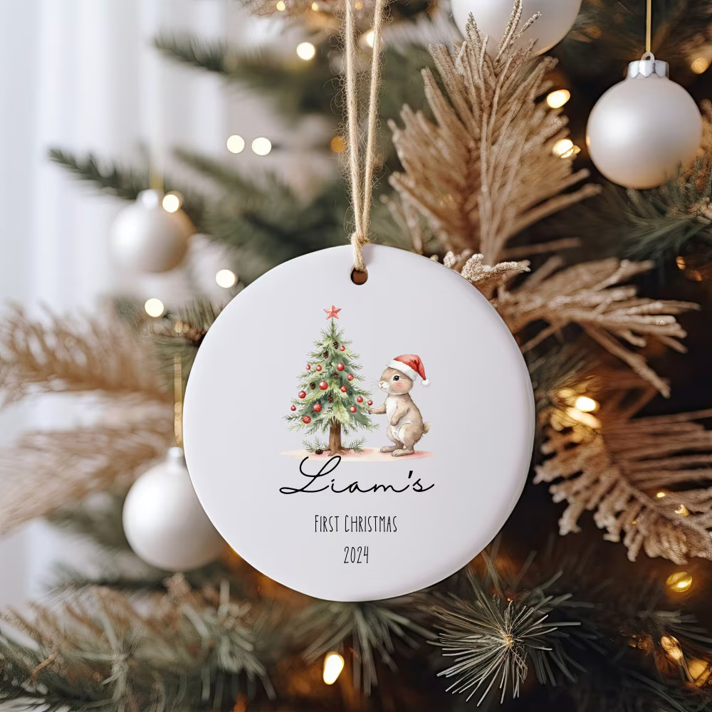 Personalized Lovely Bunny Christmas Tree Ornaments Decoration | MCGift5717