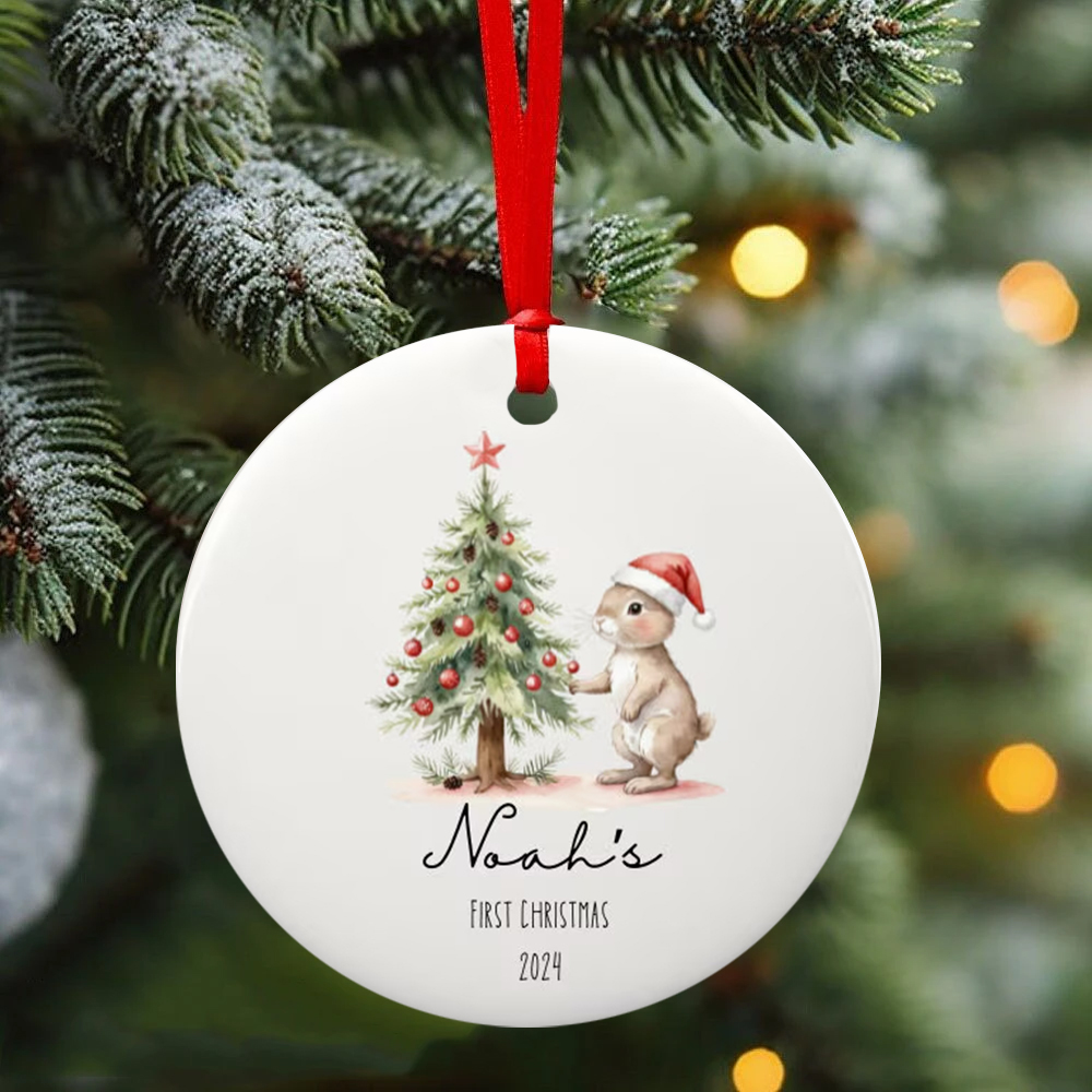 Personalized Lovely Bunny Christmas Tree Ornaments Decoration | MCGift5717