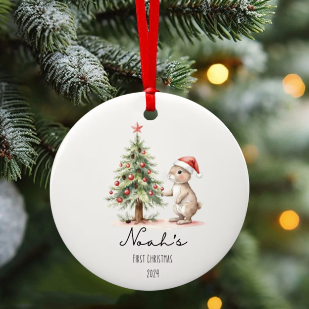 Personalized Lovely Bunny Christmas Tree Ornaments Decoration | MCGift5717
