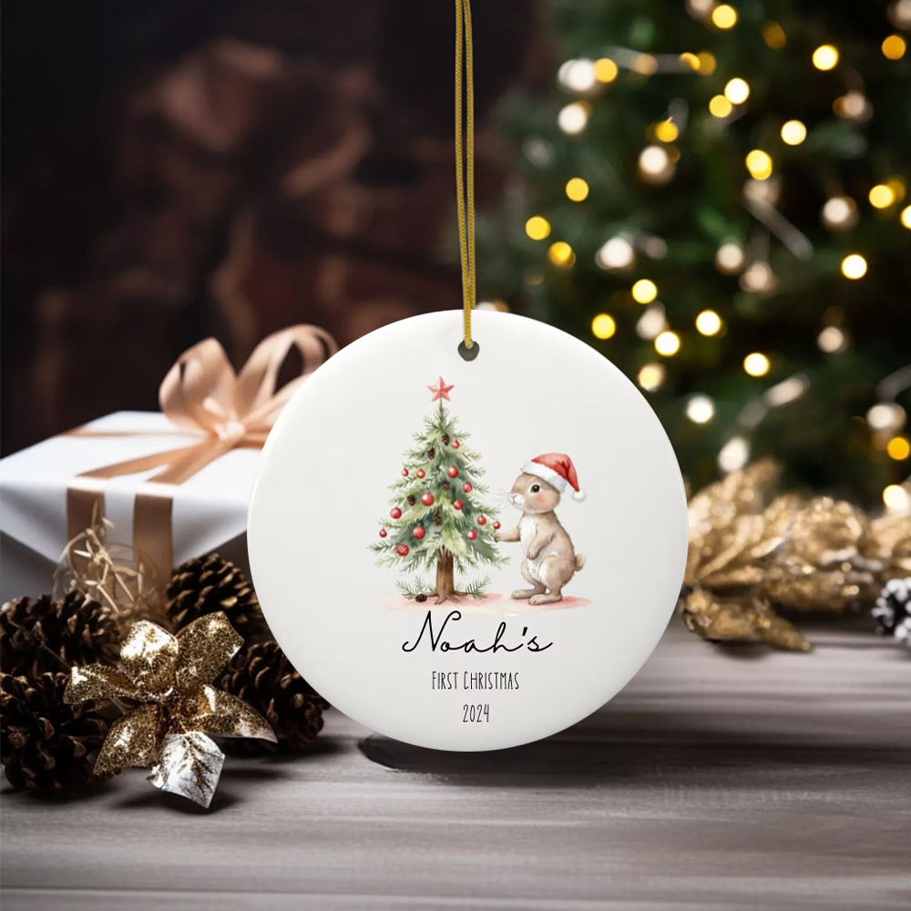 Personalized Lovely Bunny Christmas Tree Ornaments Decoration | MCGift5717