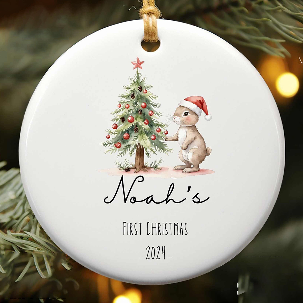 Personalized Lovely Bunny Christmas Tree Ornaments Decoration | MCGift5717
