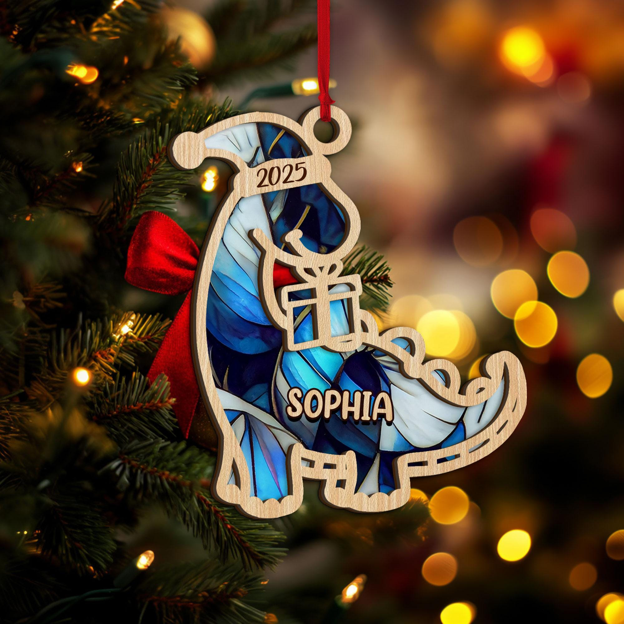 Personalized Dinosaur Christmas Tree Ornaments | MCGift148
