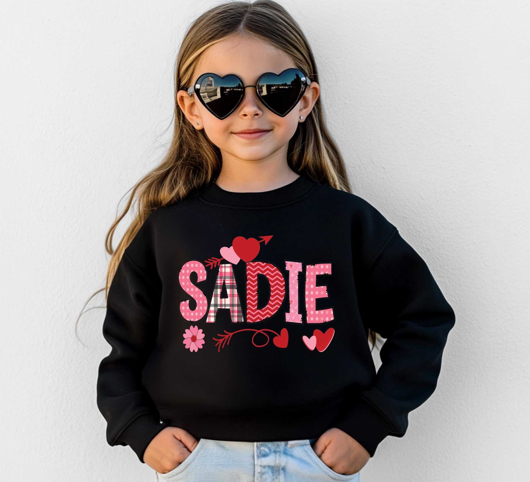 Personalized Valentine's Matching Sweatshirt For Girl & Mommy | ValGift02