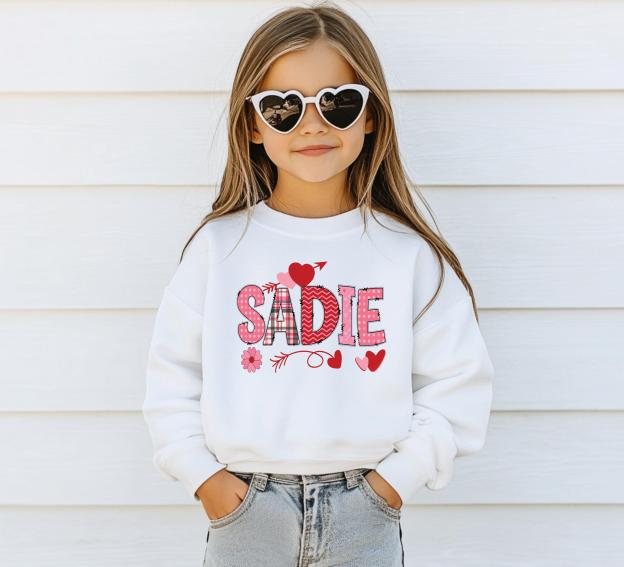 Personalized Valentine's Matching Sweatshirt For Girl & Mommy | ValGift02