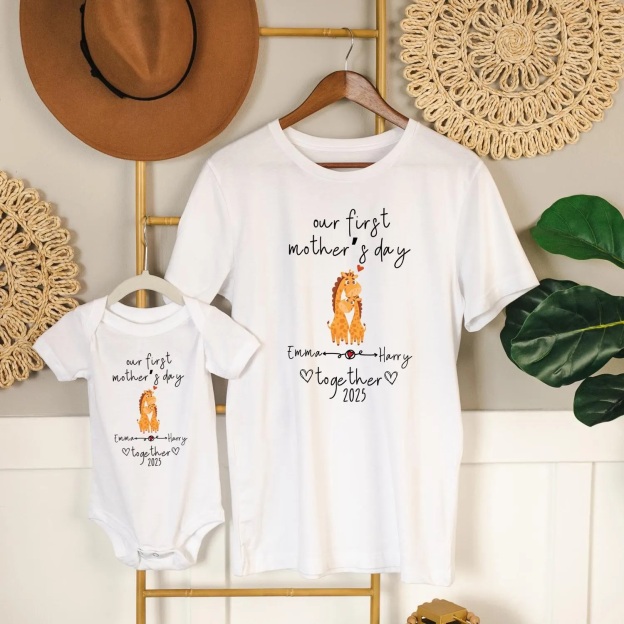 Personalized First Mother's Day Mommy and Baby Outfit | CWFamily43