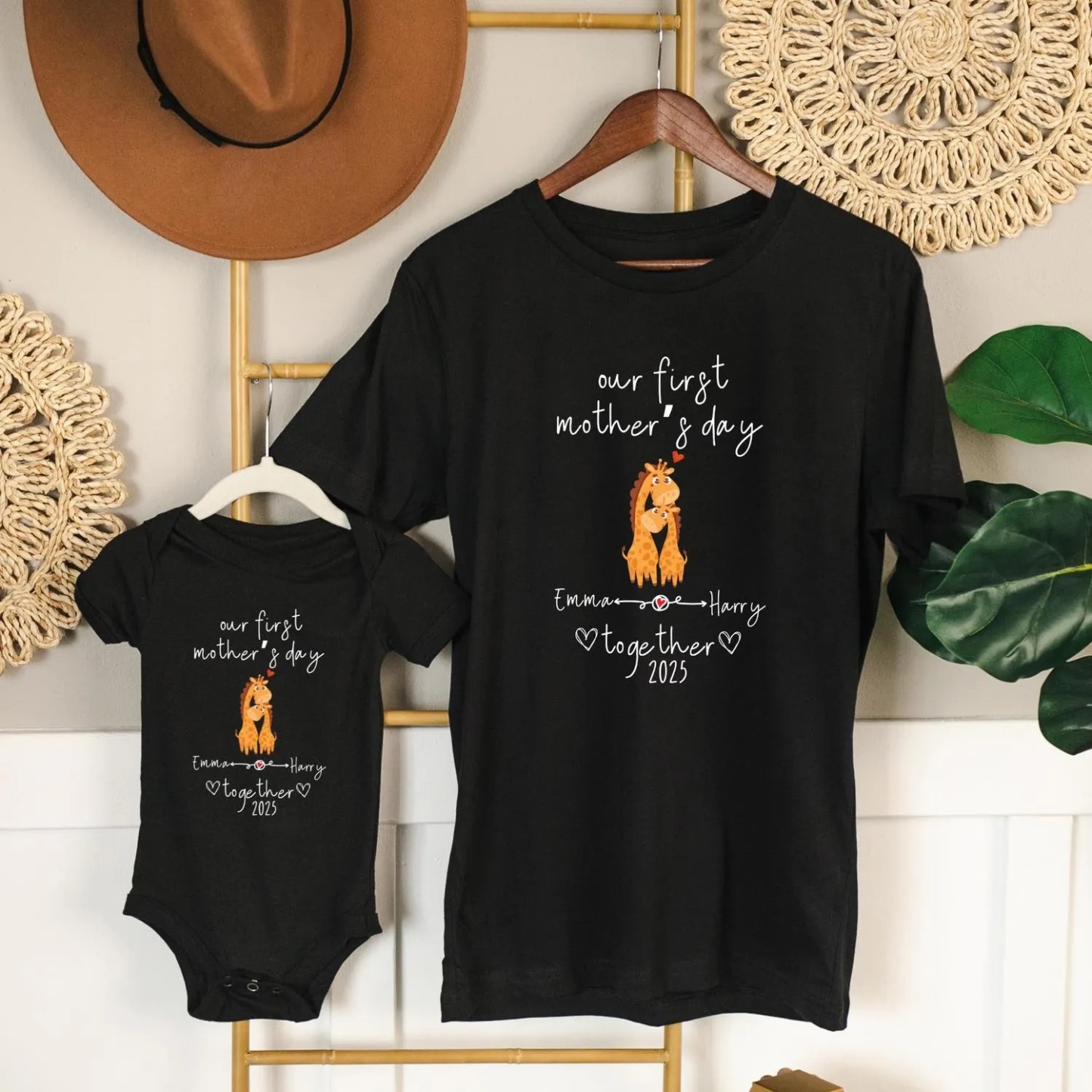 Personalized First Mother's Day Mommy and Baby Outfit | CWFamily43