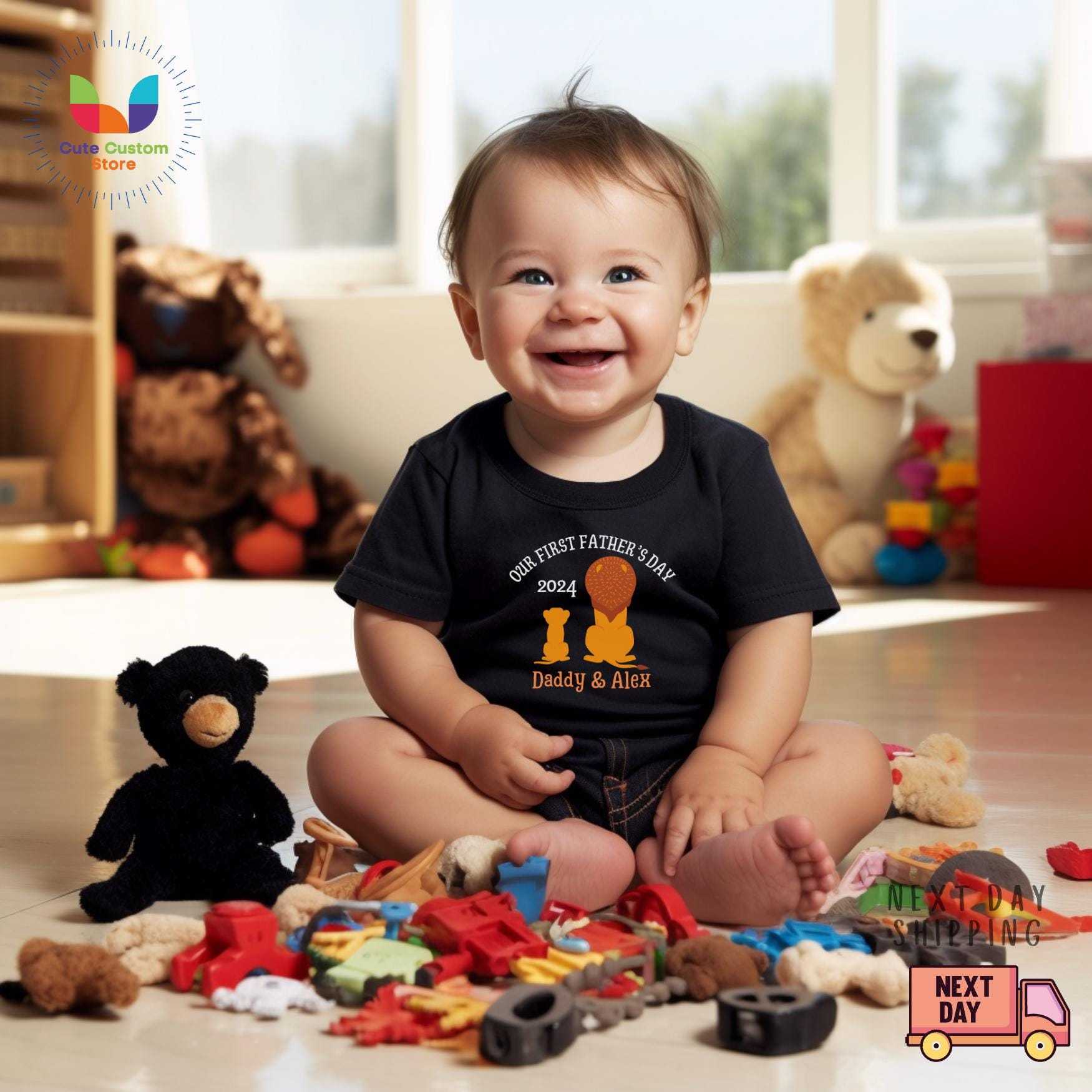 Personalized First Father's Day Daddy and Baby Outfit | CWFamily65