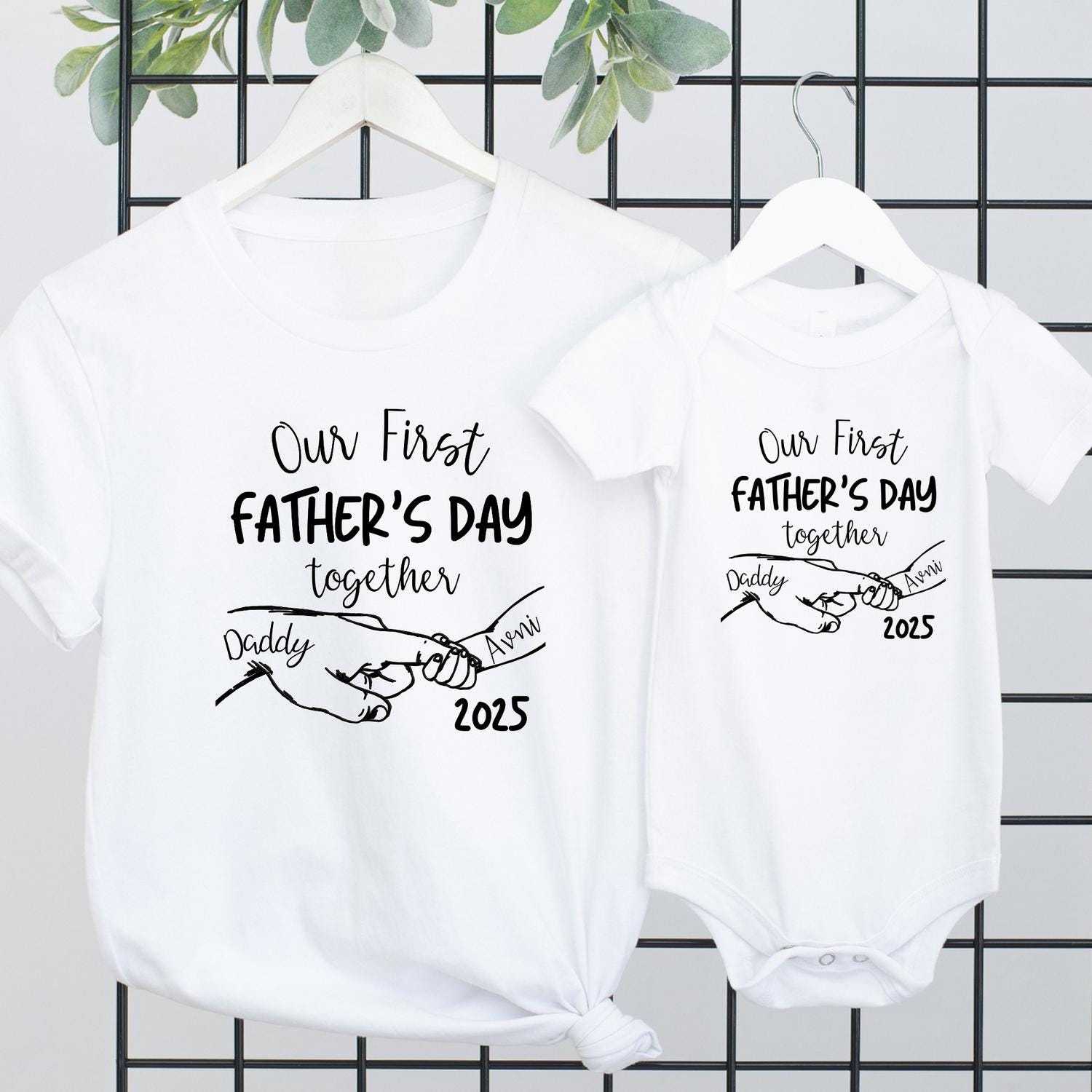 Personalized First Father's Day Daddy and Baby Outfit | CWFamily66