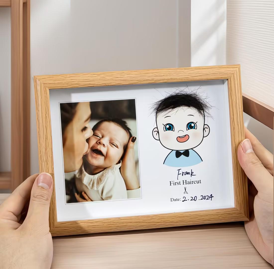 Personalized Wooden First Haircut Keepsake Frame | CWGift51