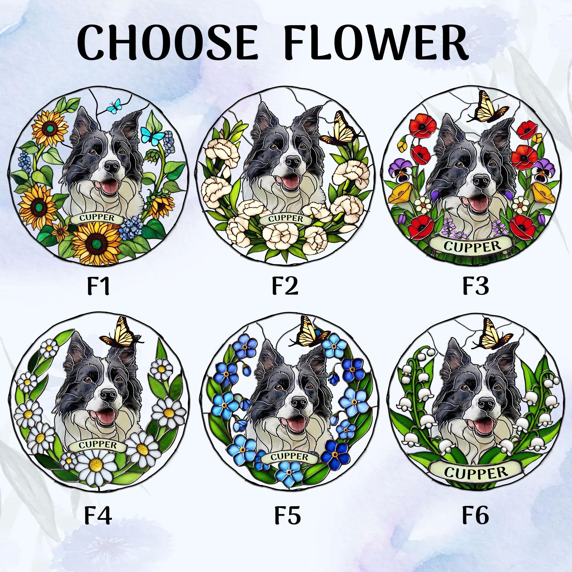 Personalized Pet Memorial Pet Portrait Stained Suncatcher | CWGift31