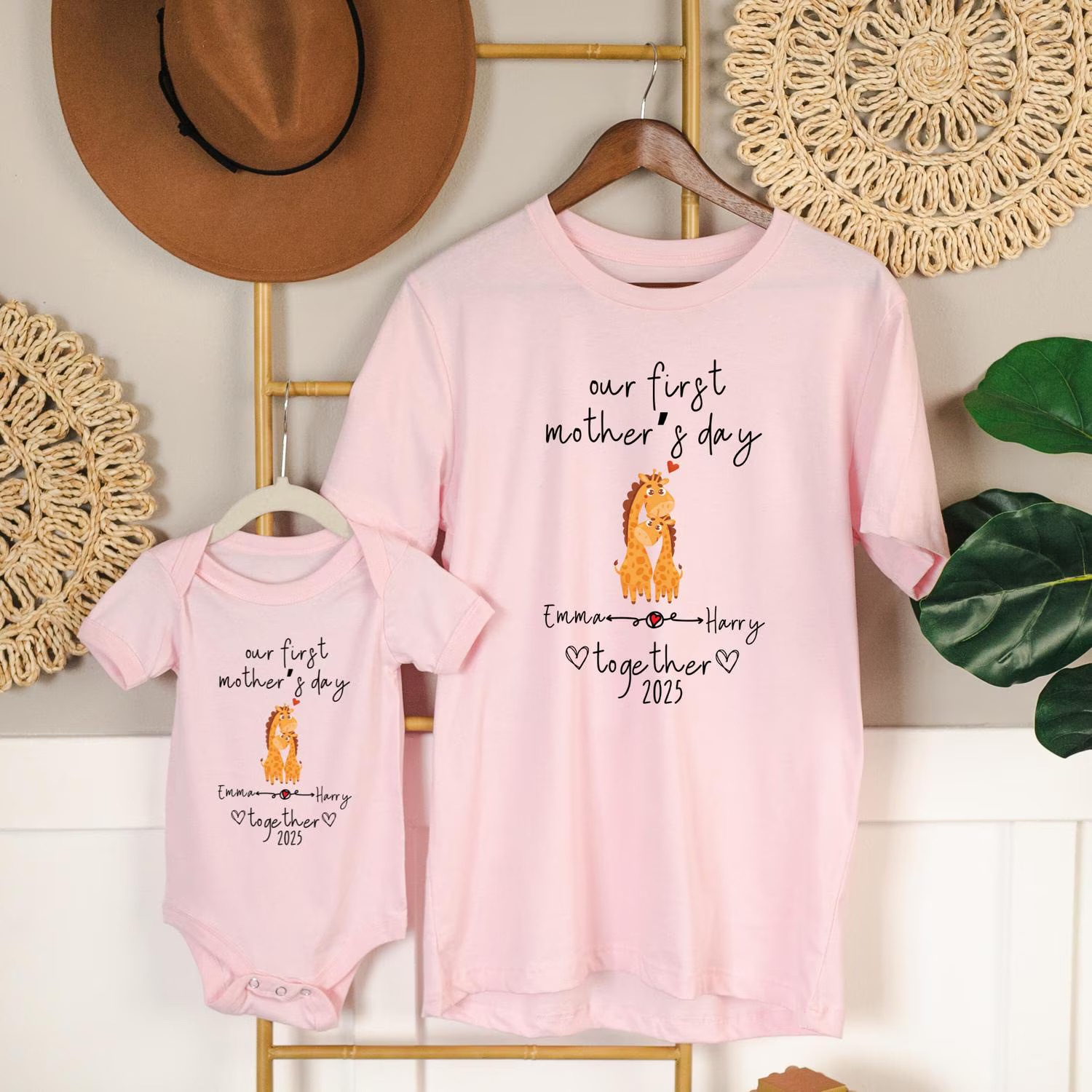 Personalized First Mother's Day Mommy and Baby Outfit | CWFamily43