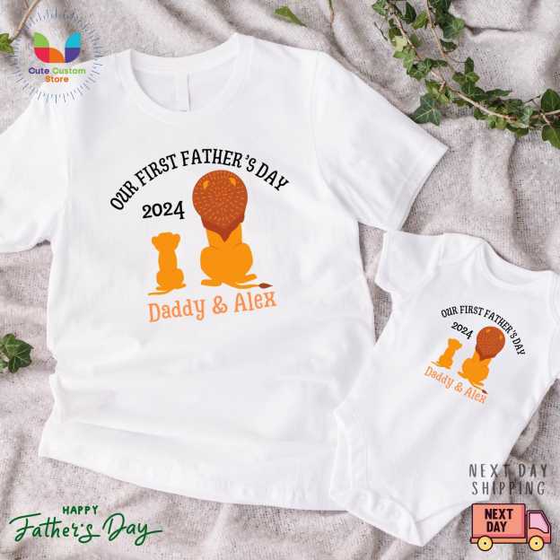 Personalized First Father's Day Daddy and Baby Outfit | CWFamily65