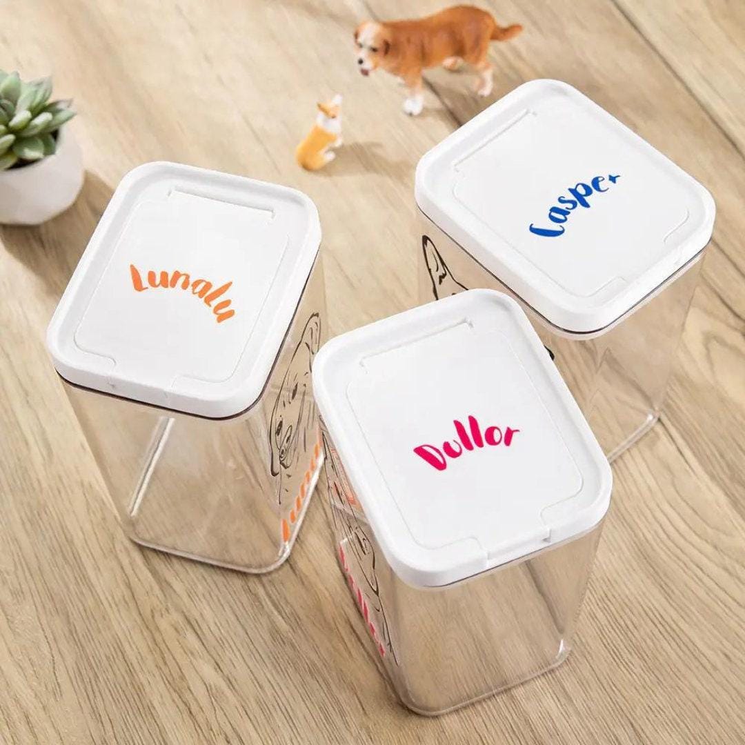 Personalized Pet Portrait Clear Treat Storage Box | BKPet292
