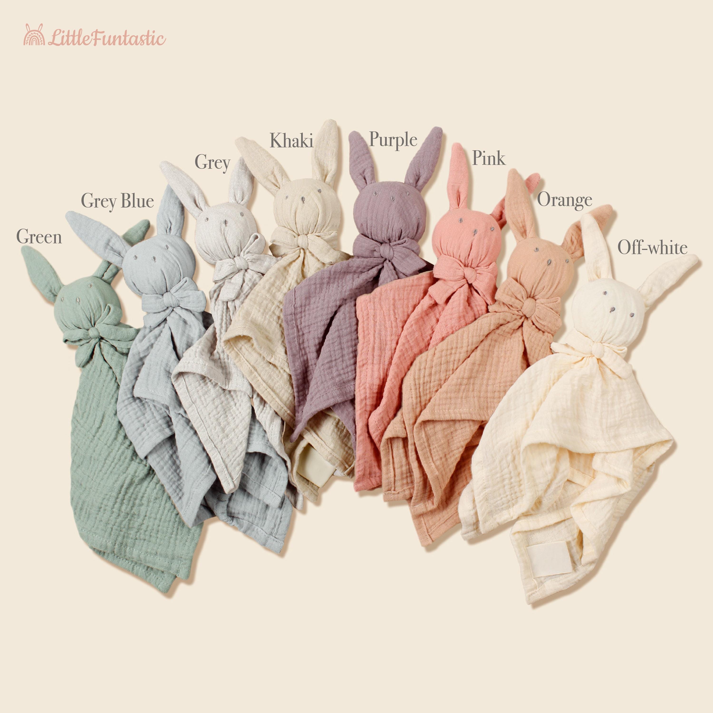 Personalized Baby Embroidery Bunny Soothing Sleep Towel | CWToy137