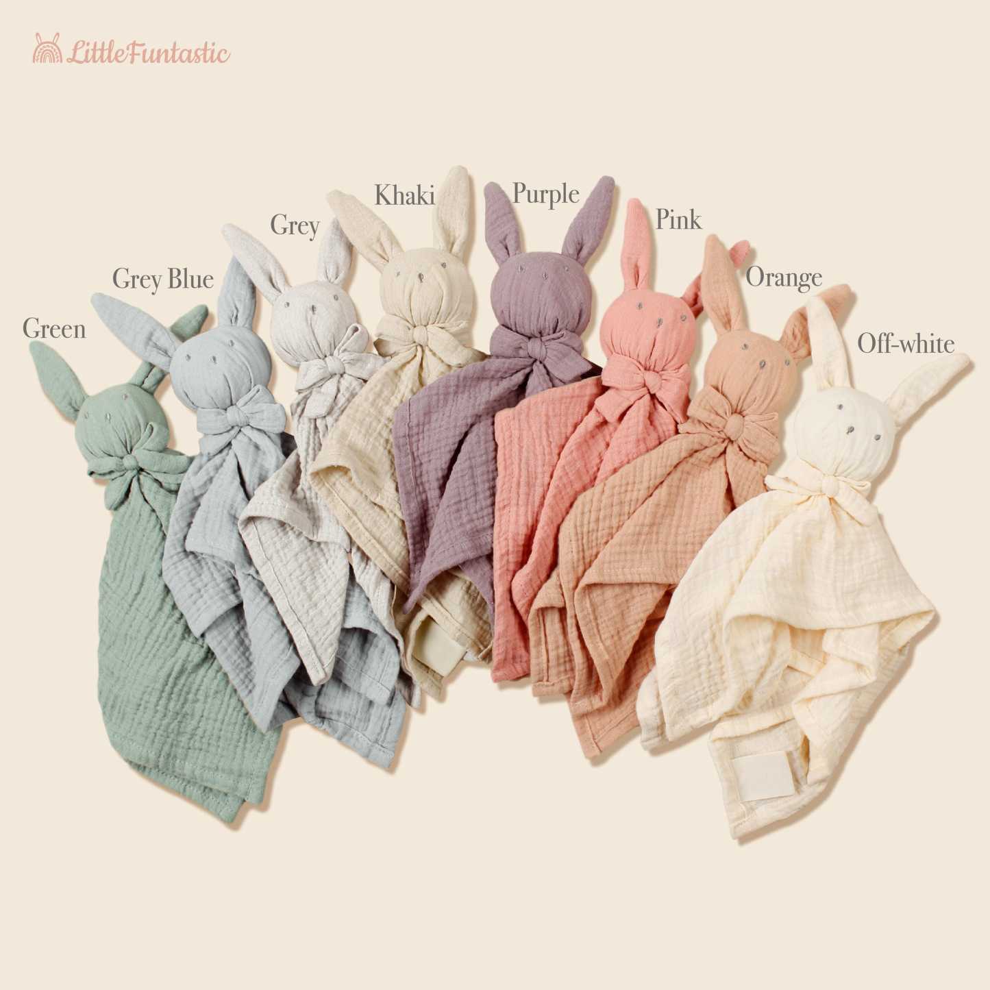 Personalized Baby Embroidery Bunny Soothing Sleep Towel | CWToy137