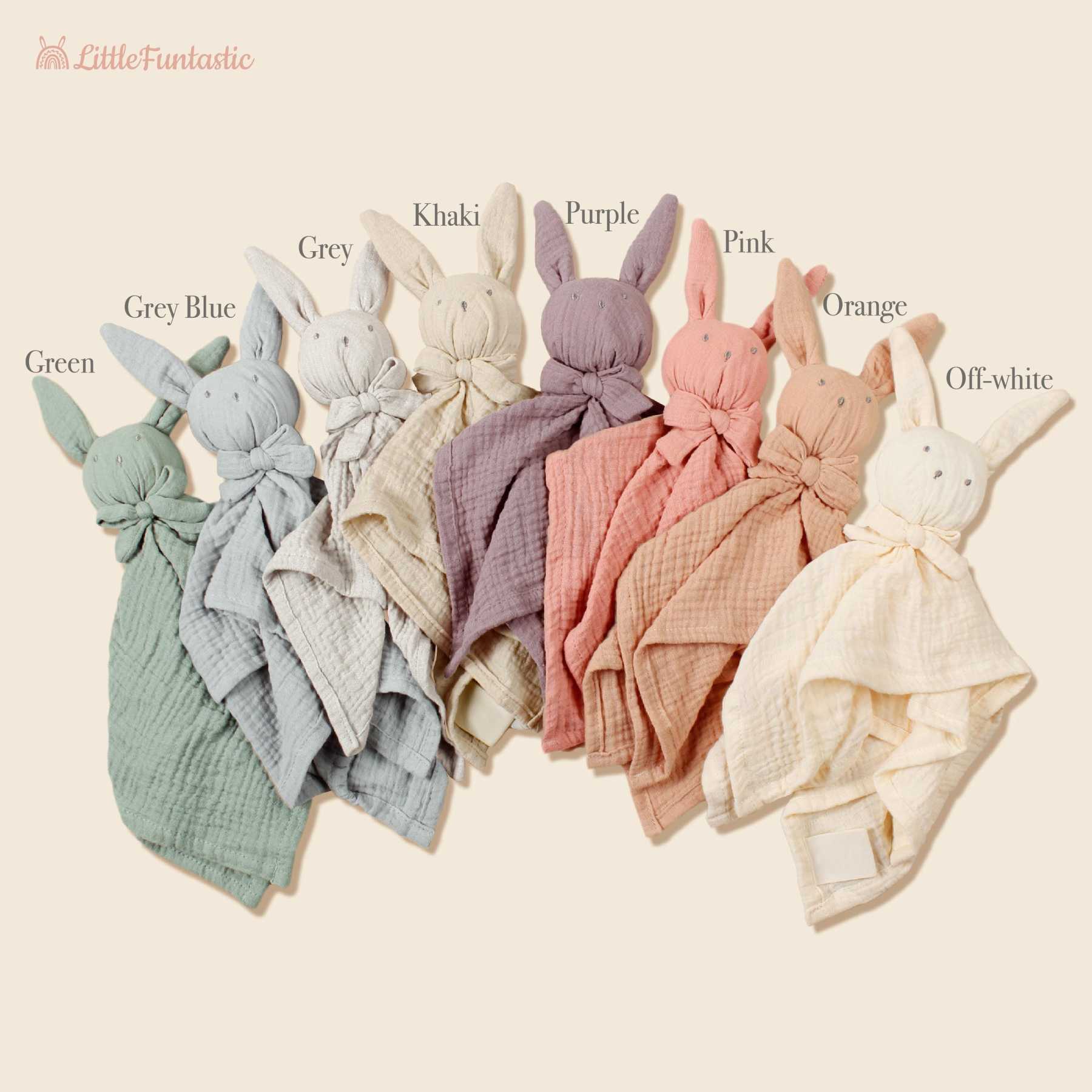Personalized Baby Embroidery Bunny Soothing Sleep Towel | CWToy137