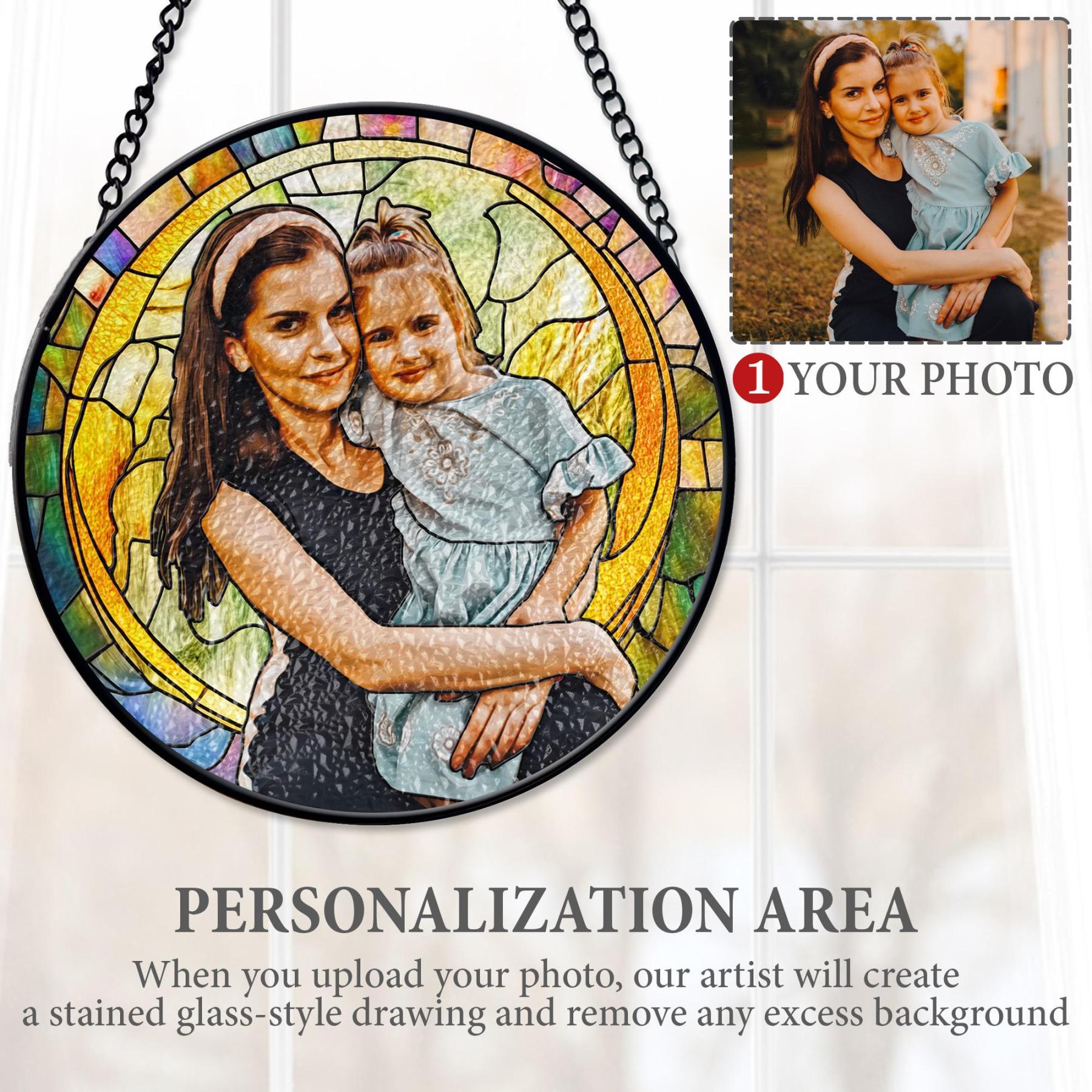 Personalized Family Portrait Window Hanging Ornament | CWGift32
