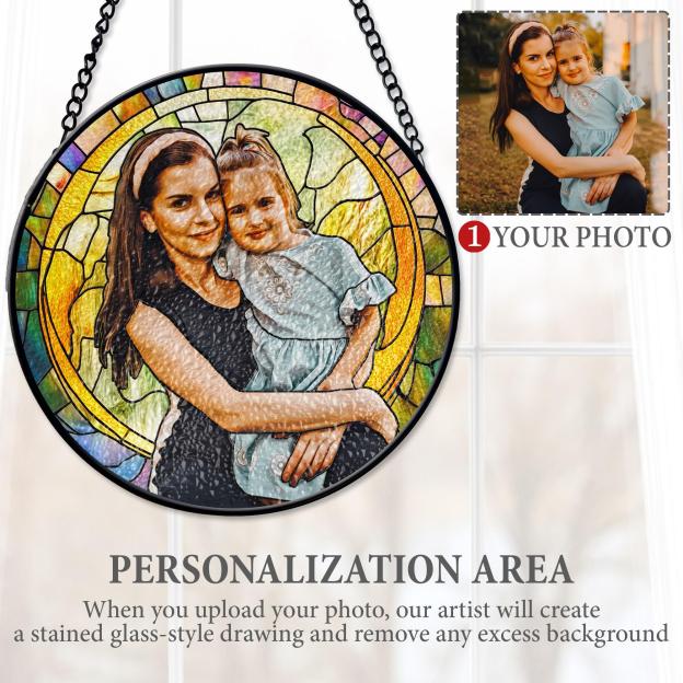 Personalized Family Portrait Window Hanging Ornament | CWGift32