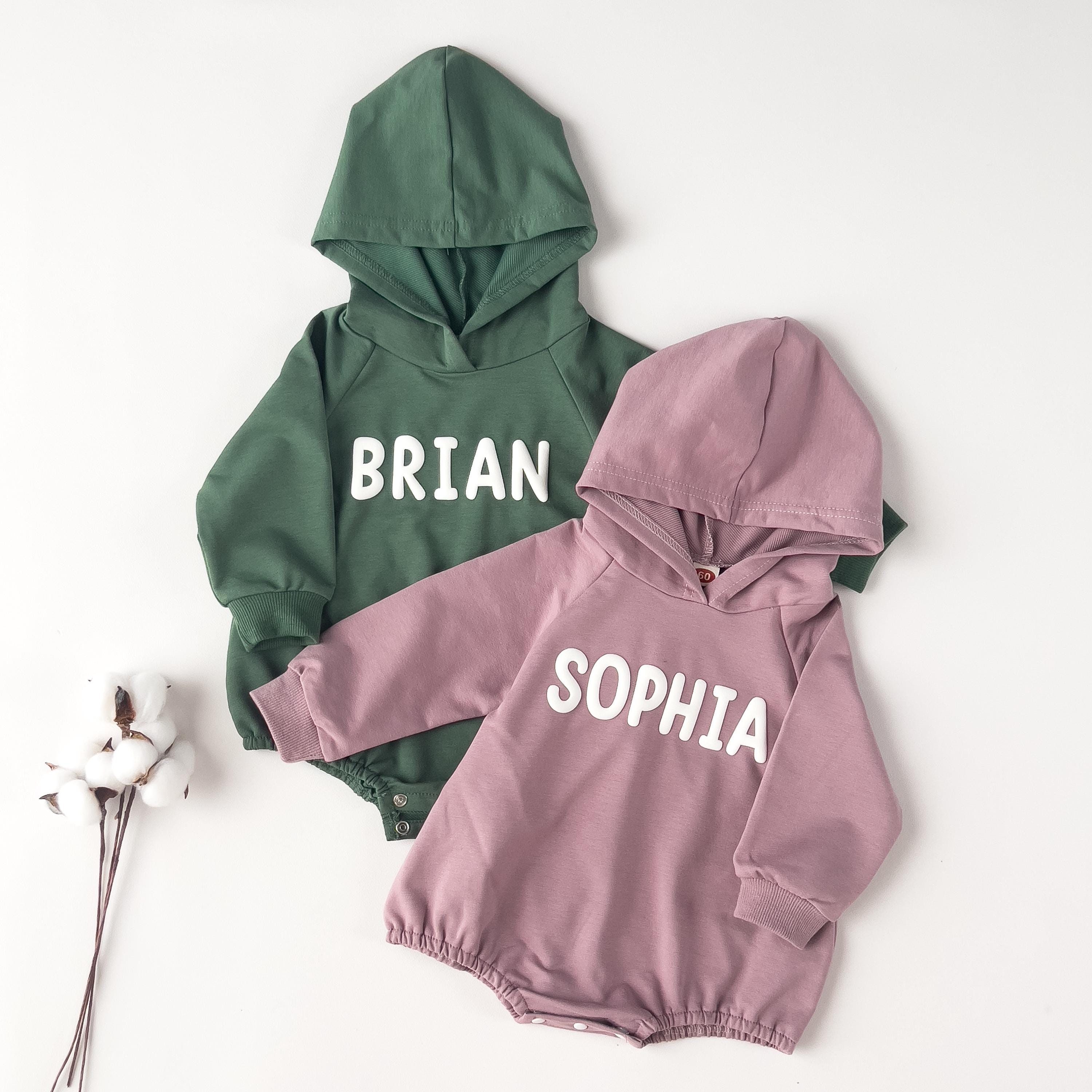 Personalized Cute Baby Hooded Bodysuit | CWBaby260